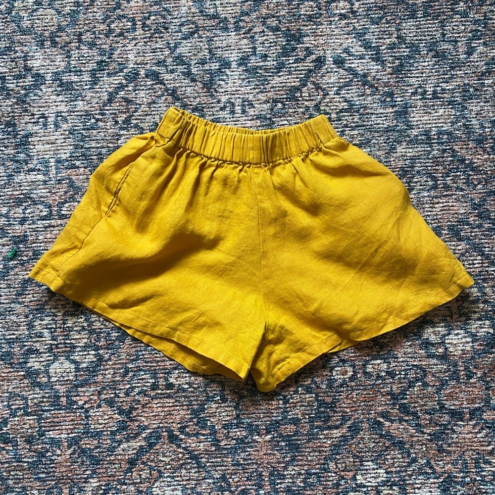 Posse the Label linen shorts in mustard XS